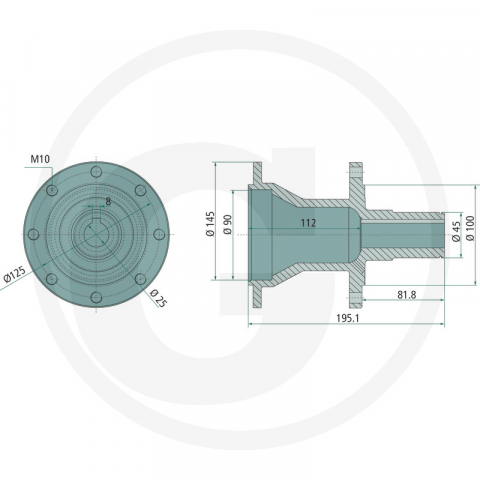 Butuc coasa Deutz Fahr KM24 7006589632 7006567378 [1]