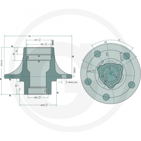 Butuc roata fata Case IH 72702189 786208R41   [1]