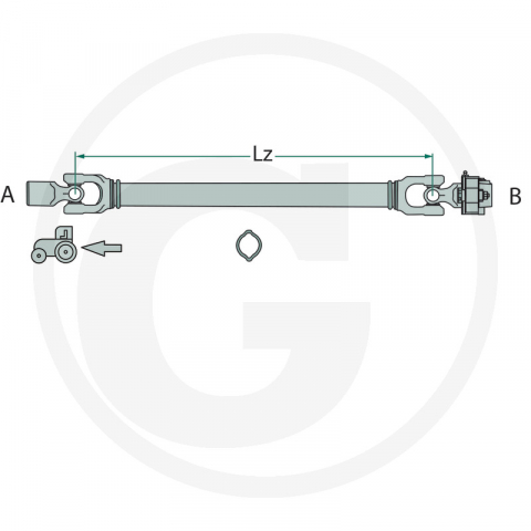 Cardan antrenare  L 1210 mm, G3/G4, F23, 27 × 74.6 mm, 1 3/8” Z6 - cu surub de forfecare 377377439 4059139425815 [1]