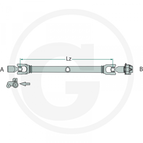 Cardan antrenare L 1210 mm, G7/G8, F25, 36 x 88 mm, 1 3/8" Z6 - cu surub de forfecare 377377443 [1]