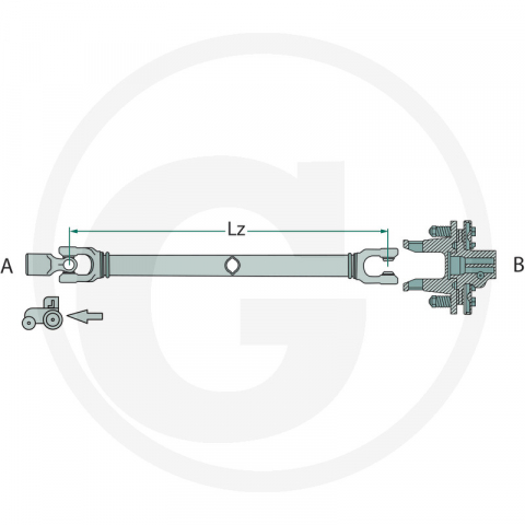 Cardan antrenare  L 860 mm, G3/G4, F23, 27 x 74,6 mm, 1 3/8” Z6 - cu ambeiaj 377377452 4059139408573 [1]