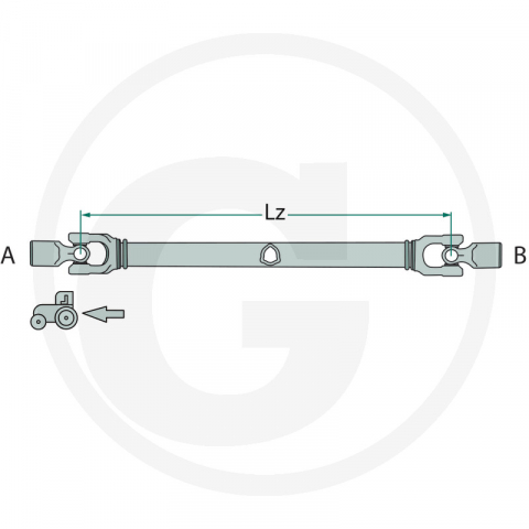 Cardan antrenare  L 860 mm, P6/P5, B4, 27 × 74.6 mm, 1 3/8” Z6  3770860B465 4059139047741 [1]