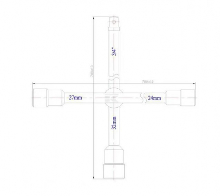 Cheie pentru roti auto 24x27x32x3/4" 7301300 1806180603KR   [2]