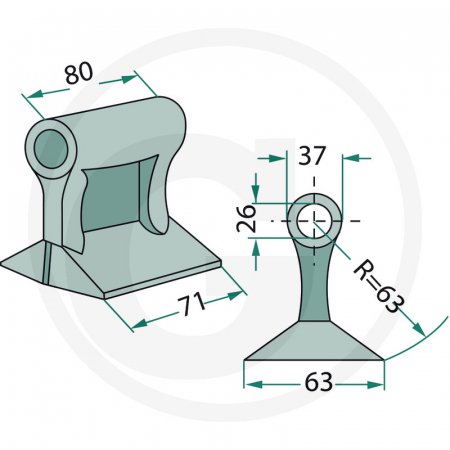 Ciocan cutit tocator Gilbers 63-RM-45 cu Ø26 63-RM-45 802-096   [1]