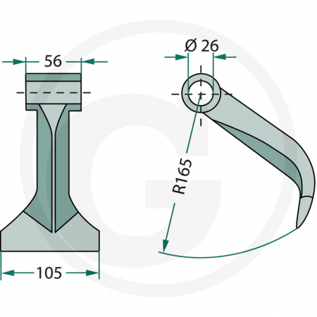 Ciocan cutit tocator Vigolo 63-RM-91 cu Ø26 63-RM-91 931060003   [1]