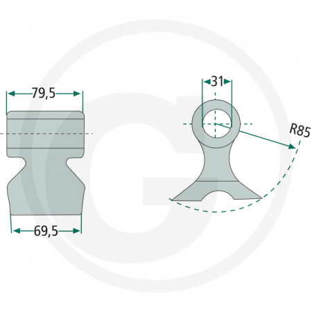 Ciocan tocatoare Berti Ø31 mm 63-RM-93 18063-RM-93 110-1950 [1]