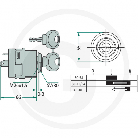 Contact cu cheie Fendt G117.902.020.010 G117902020010 G816.900.020.021 G816900020021 22/950-85   [1]