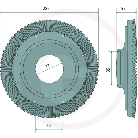 Coroana grebla Kuhn 72 dinti - 52 mm 64757705500F 57705500 4250808769869 [1]