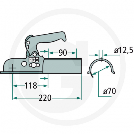 Cupla de tractare cu bila 750 kg 14270769   [1]