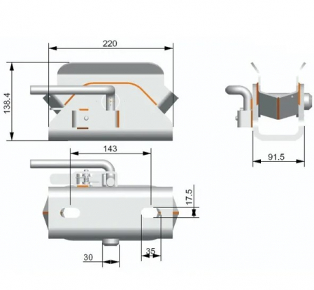 Cupla remorca 8000 kg cu blocare 750005   [2]