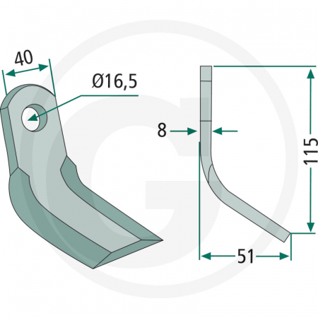 Cutit ciocan tocator Celli 63-FLN-02 cu Ø16 63-FLN-02   [1]
