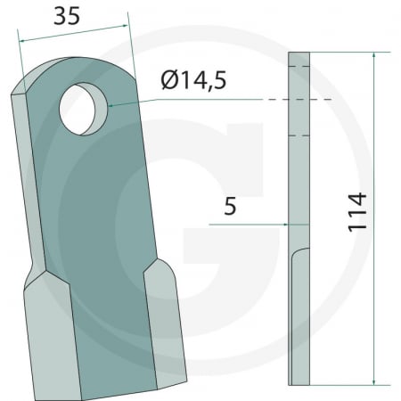 Cutit ciocan tocator Del Morino 12111062 cu Ø14 12111062 URC434D   [1]