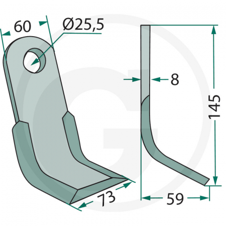 Cutit ciocan tocator Fendt 63-FEI-04 cu Ø25 63-FEI-04   [1]