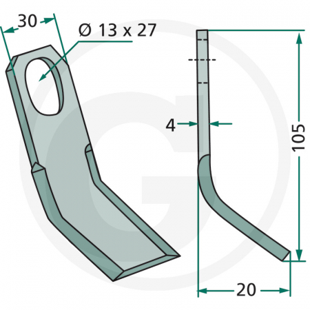Cutit ciocan tocator Iseki 63-ISE-99 cu Ø13x27 63-ISE-99 05010065   [1]
