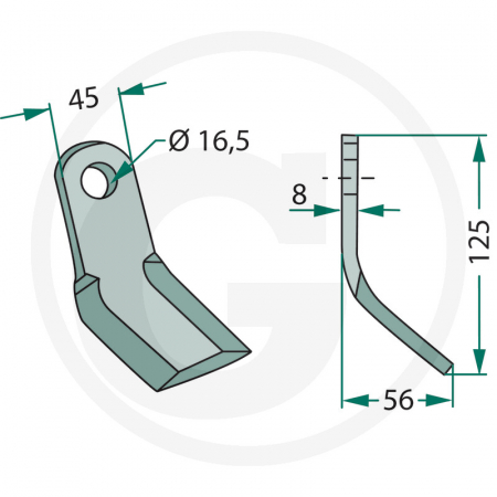 Cutit ciocan tocator Kuhn 63-NOB-27 cu Ø16 63-NOB-27 J1891018   [1]