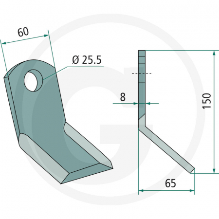 Cutit ciocan tocator Leckron 63-IND-07 cu Ø25 63-IND-07 6400080   [1]