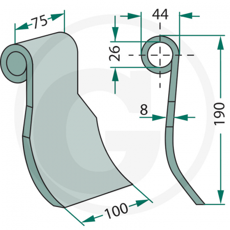Cutit ciocan tocator Mortl 63-OMA-05 cu Ø26 63-OMA-05 027845   [1]