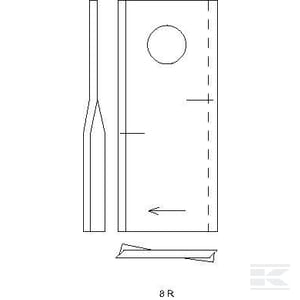 Cutit coasa dreapta  94 x 48 x 4 *19 mm - BCS [2]