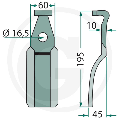 Cutit freza *16.5 mm - Pegoraro LC-LD 6955 Pegoraro [2]