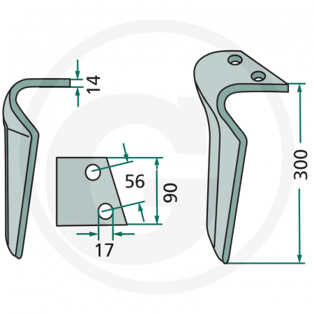 Cutit grapa rotativa Carraro (stanga) 180RH-109-DEL 155217   [1]