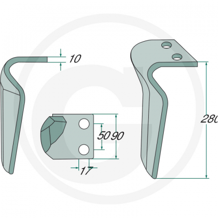 Cutit grapa rotativa Eberhardt (dreapta) 180RH-50-DER 302141   [1]