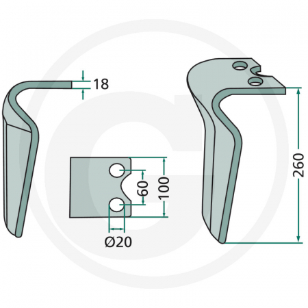 Cutit grapa rotativa Krone (dreapta) 180RH-450-DER 004927570 492757.0 492757   [1]