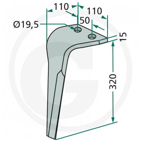 Cutit grapa rotativa Kverneland stanga/dreapta 180RH-MAL-26L MAE040146 RH-MAL-26L KE0751 KE0752 B51313 B51314   [1]