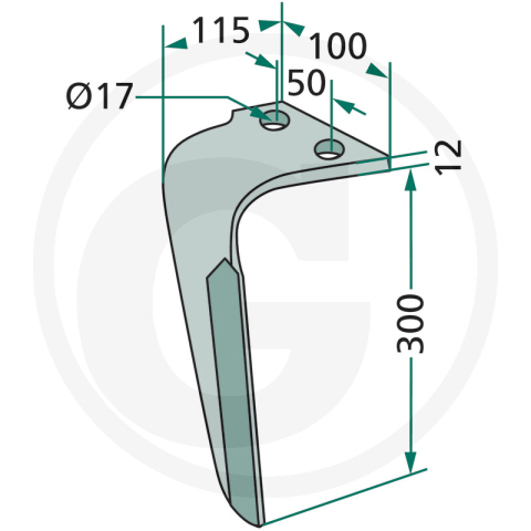 Cutit grapa rotativa Rau - dreapta  00058898 RG00058898 Rau [1]