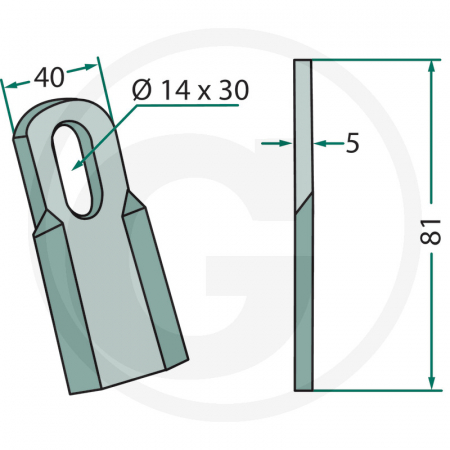 Cutit tocatoare 40x81 mm Ø14 63-SM-04 18063-SM-04   [1]