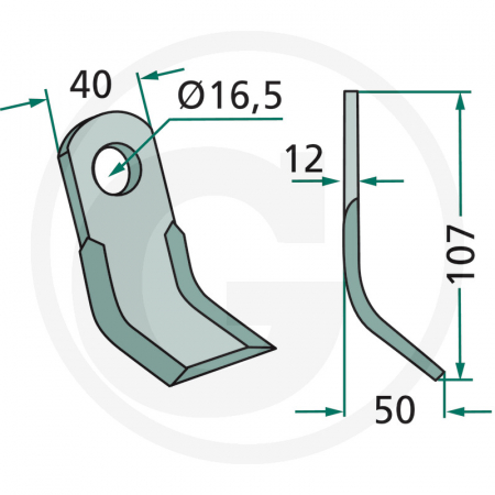 Cutit tocatoare 50x107 mm Ø16 18063-BEM-04   [1]