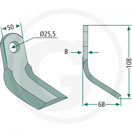 Cutit tocatoare 68x108 mm Ø25 63-BRT-07 18063-BRT-07   [1]