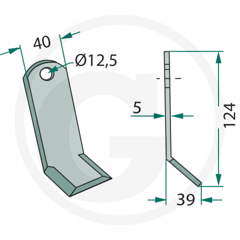 Cutit tocatoare Y Caroni *12.5 L 124 mm [1]