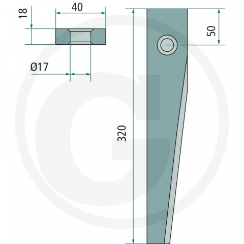 Cutite grapa Khun L 320 mm 180RH41 [1]