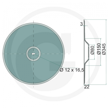 Disc brazdar semanatoare John Deere plat N283805 N164594   [1]