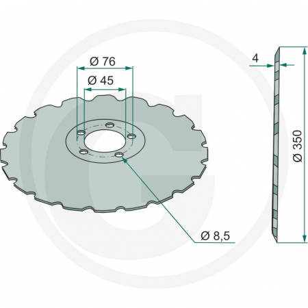 Disc semanatoare Kverneland 18031-34019 821839   [1]