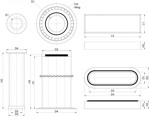 Filtru aer exterior L394 mm [1]
