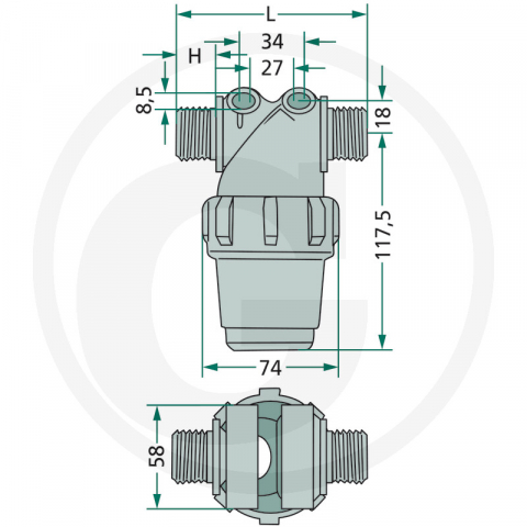 3222023 Filtru de presiune 1/2" - cu filtru albastru [1]