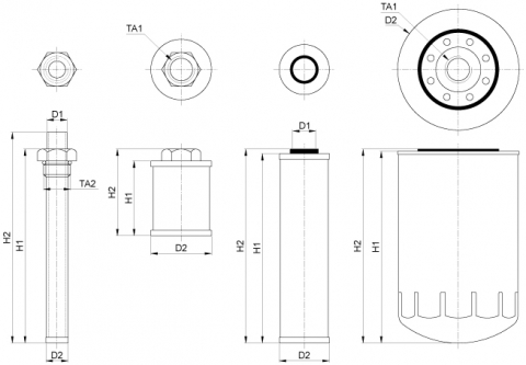Filtru ulei motor Fiat  M3/4" UNF - 16 [1]