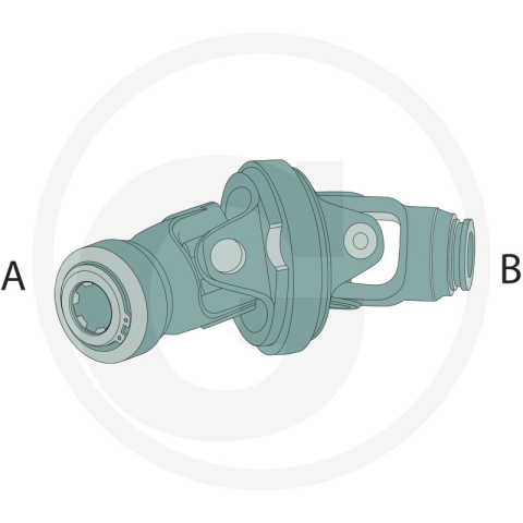 Furca cardan completa G2, cruce 27 x 74,6 mm, profil 1 3/8" 6 dinti, F23 | Tehnica Popan [1]