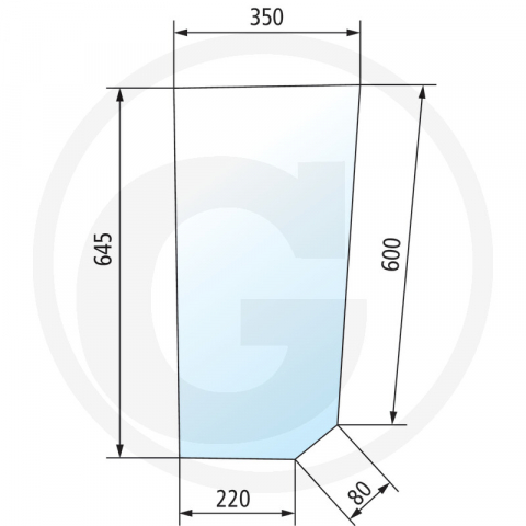 Tipuri de tractoare: L 60, 65, 75, 85, 95 - Geam Fiat L 80 - stanga jos 12 6508865554059139188574
