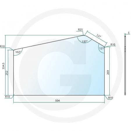 Tipuri de tractoare: 644, 743, 744, 745, 844, 946, 1046, 1246, 955, 1055, 1255; Cabina: Comfort 2000 - Geam gradat Case IH 650881406 3223749R1 520485  