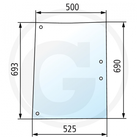 Tipuri de tractoare: 274, 284, 294, 377, 387, 397, 675, 690, 698, 699, 1004, 1007, 1014, 1024 - Geam lateral 650S02705M5 3302705M5  