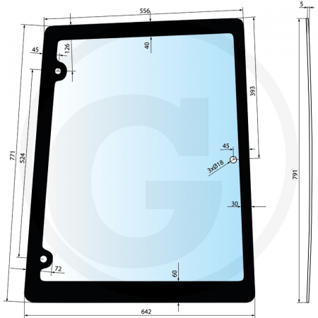 Tipuri de tractoare: M 100, 115, 135, 160 - Geam lateral - dreapta 650S029320 82029320 82009812  