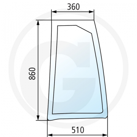 Tipuri de tractoare: MX 180, 200, 210, 220, 230, 240, 255, 270, 285 - Geam lateral 650S2539A4 242539A4  
