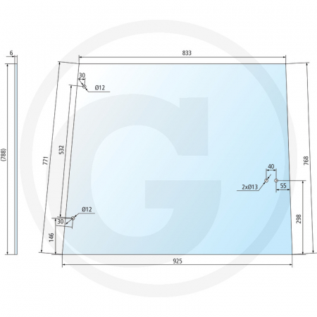 Tipuri de tractoare: 1640, 2040, 2140, 2250, 2450, 2650, 2850, 3040, 3050, 3140, 3150, 3350, 3640, 3650, 4040, 4050, 4055, 4240, 4250, 4255, 4450, 4455, 4650, 4850; Cabina: SG 2 - Geam lateral 650885639 L57977  