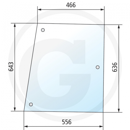 Tipuri de tractoare: 955, 1055, 1255, 1455; Cabina: Fritzmeier Cockpit - Geam lateral Case IH 650885934 3224704R1  