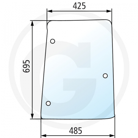 Tipuri de tractor: MX 100, 110, 120, 135, 150, 170, 80C, 90C, 100C, CX 50, 60, 70, 80, 90, 100 - Geam lateral Case IH - dreapta 650S2002A3 192002A3  