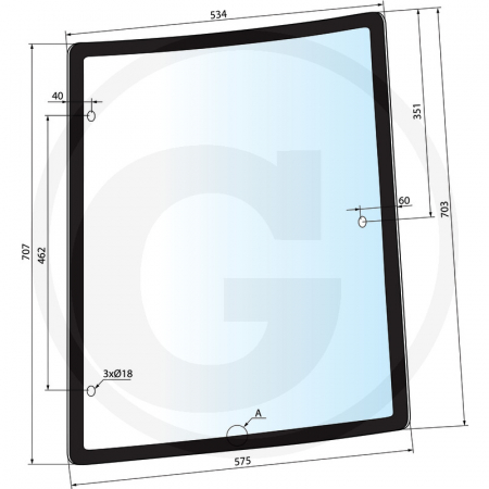 Tipuri de tractoare: JX 55, 60, 65, 70, 75, 80, 85, 90, 95 - Geam lateral Case IH - stanga 650S89600 5089600  