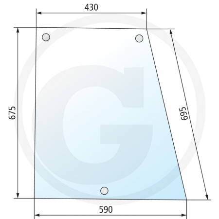 Tipuri de tractoare: 5120, 5130, 5140, 5150, 5220, 5230, 5240, 5250; Cabina: Maxxum / Maxxum Pro - Geam lateral Case IH - stanga 650S30902 248718A1  