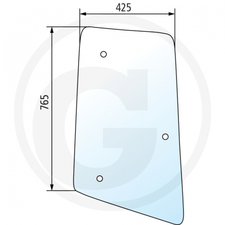 Tipuri de tractoare: 6130, 6230, 6330, 6430, 6534, 6630, 6830, 6930, 7330, 7430, 7530 - Geam lateral - dreapta 65012047 L213353  